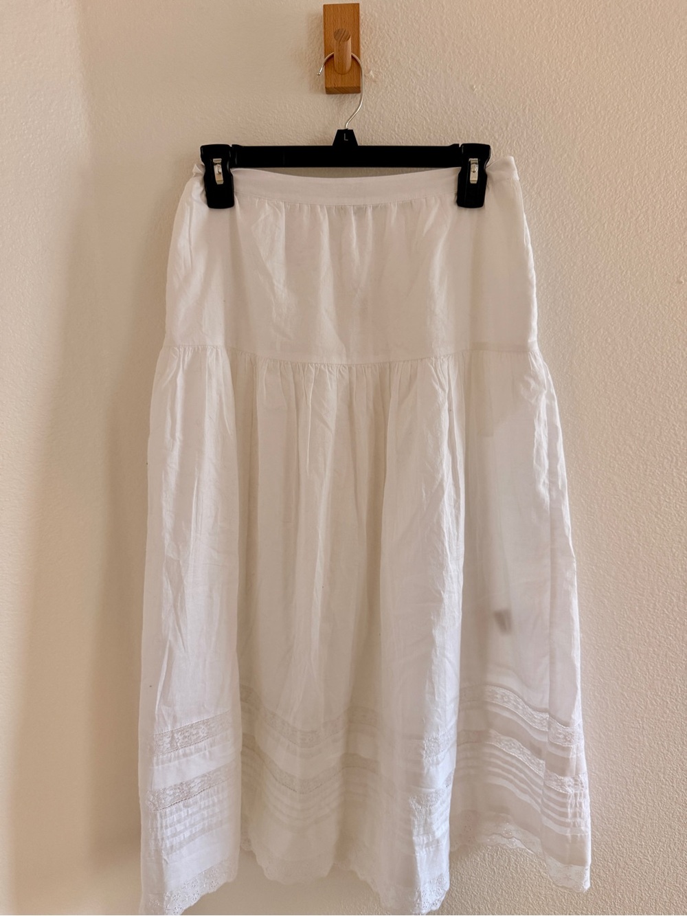 Madewell Eyelet Tiered Midi Cotton Skirt